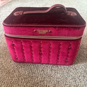 Victoria's Secret Fuchsia Velvet Cosmetic Case